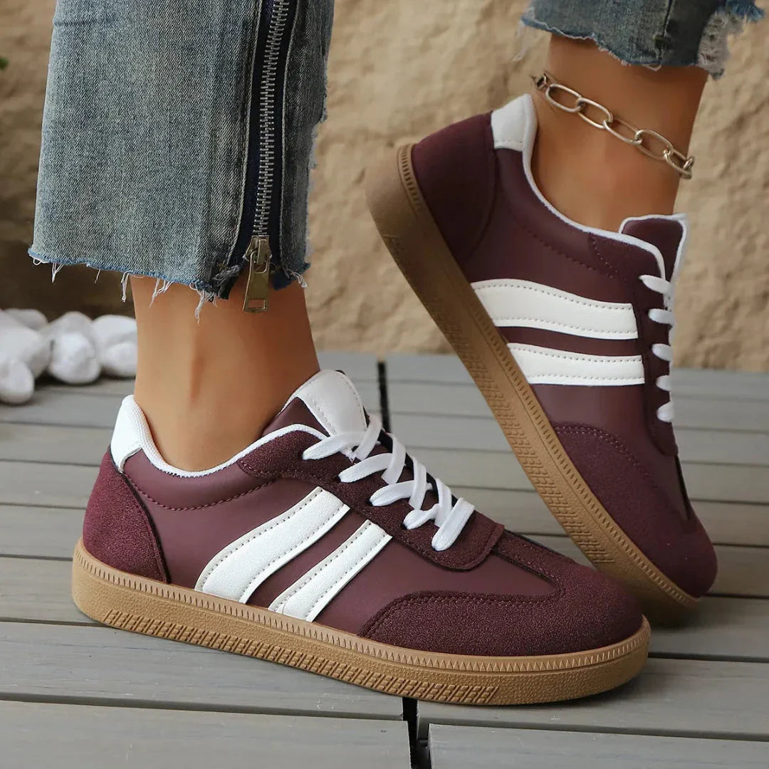 Riva Retro Stripe Suede Low-Top Sneakers