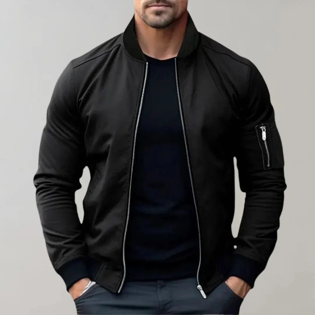 River Lightweight Full Zip Bomber Jacket for Men by Waylynn Slim Fit Soft-Touch Polyester Breathable Outerwear