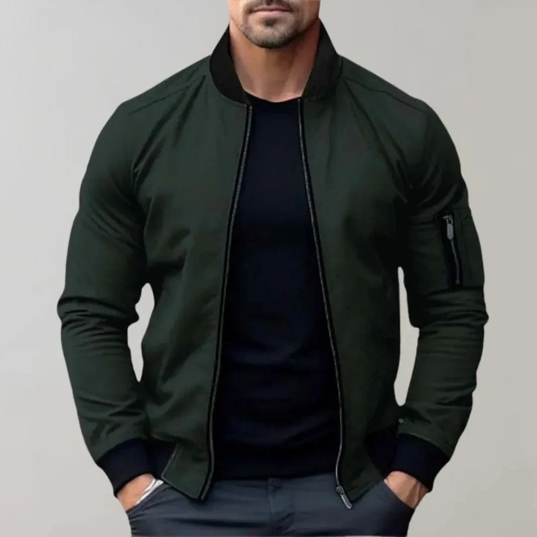 River Lightweight Full Zip Bomber Jacket for Men by Waylynn Slim Fit Soft-Touch Polyester Breathable Outerwear