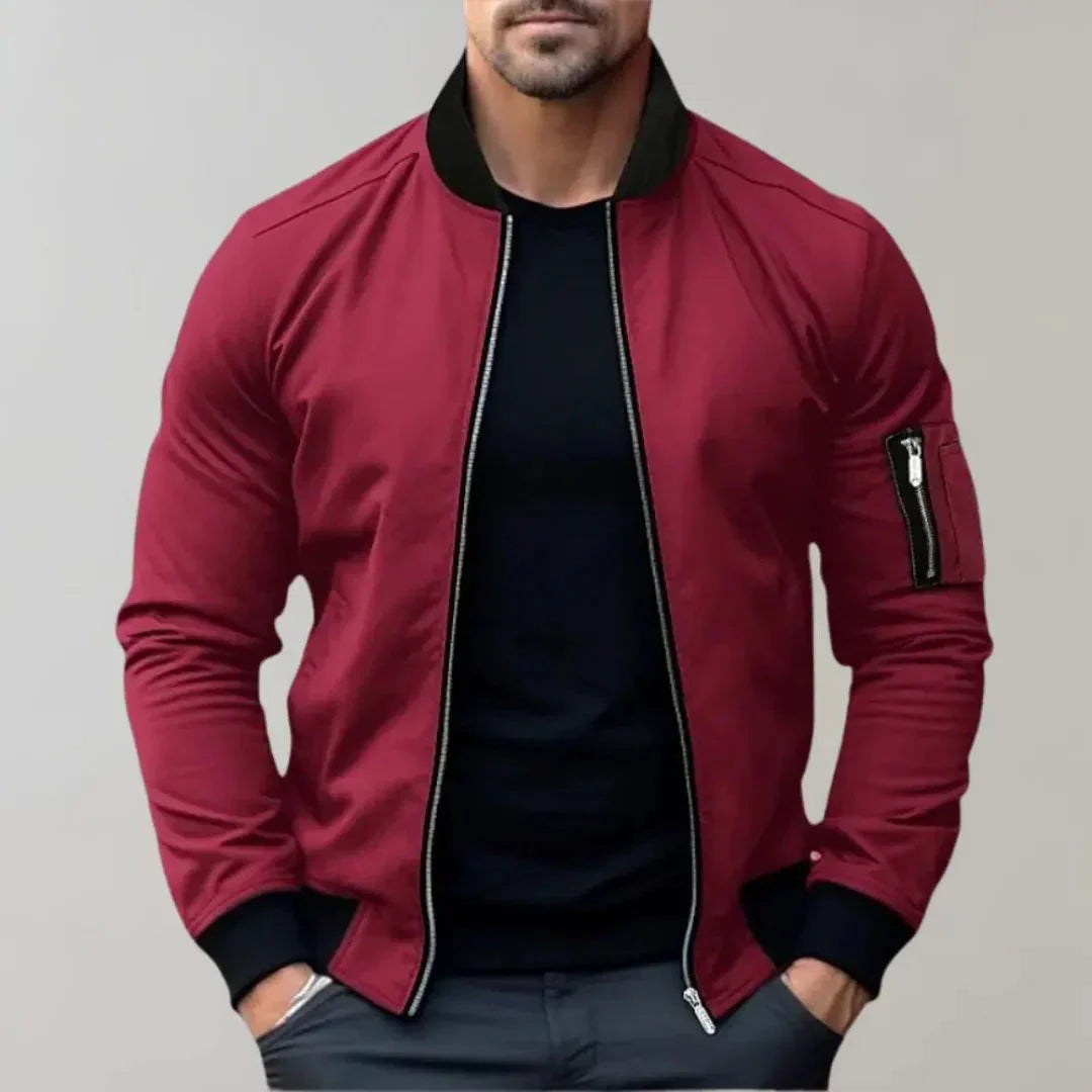 River Lightweight Full Zip Bomber Jacket for Men by Waylynn Slim Fit Soft-Touch Polyester Breathable Outerwear