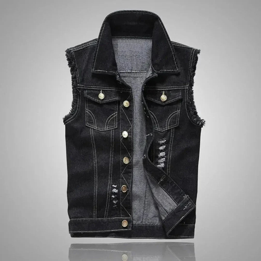 Roa Distressed Denim Vest