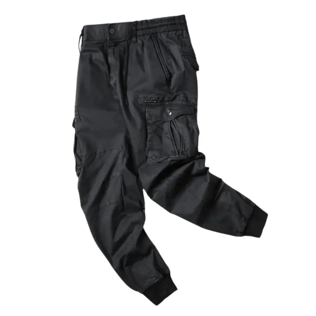 Roman Cargo Pants Durable Cotton With Multiple Pockets Stretchy Waist For Everyday Streetwear