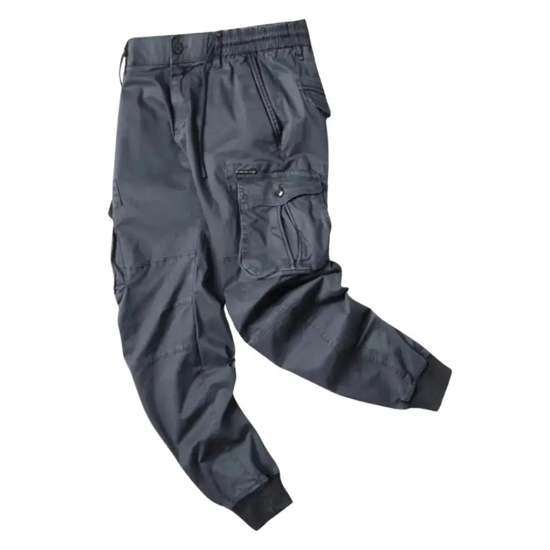 Roman Cargo Pants Durable Cotton With Multiple Pockets Stretchy Waist For Everyday Streetwear