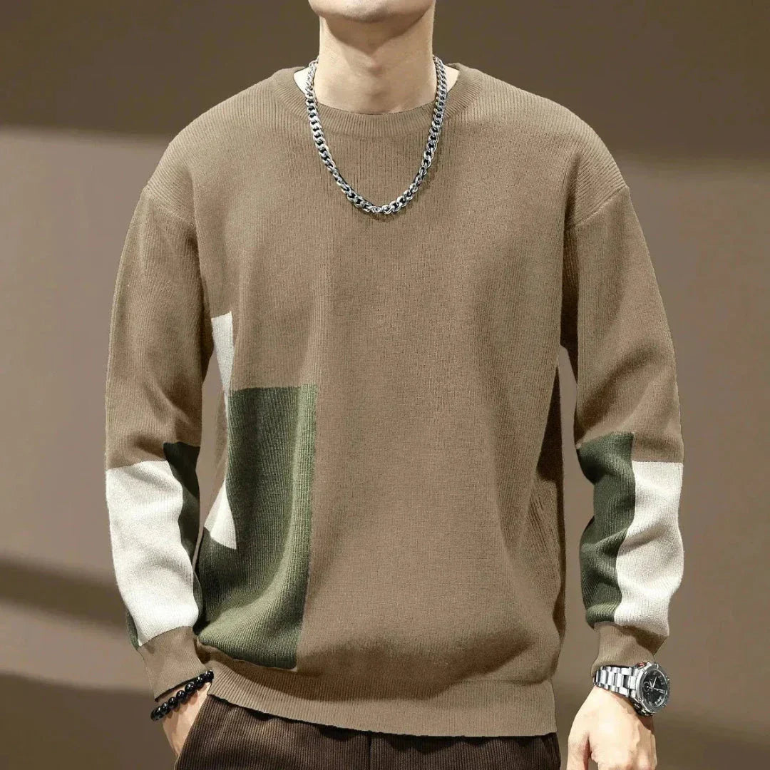 Roman Color Block Knit Sweater