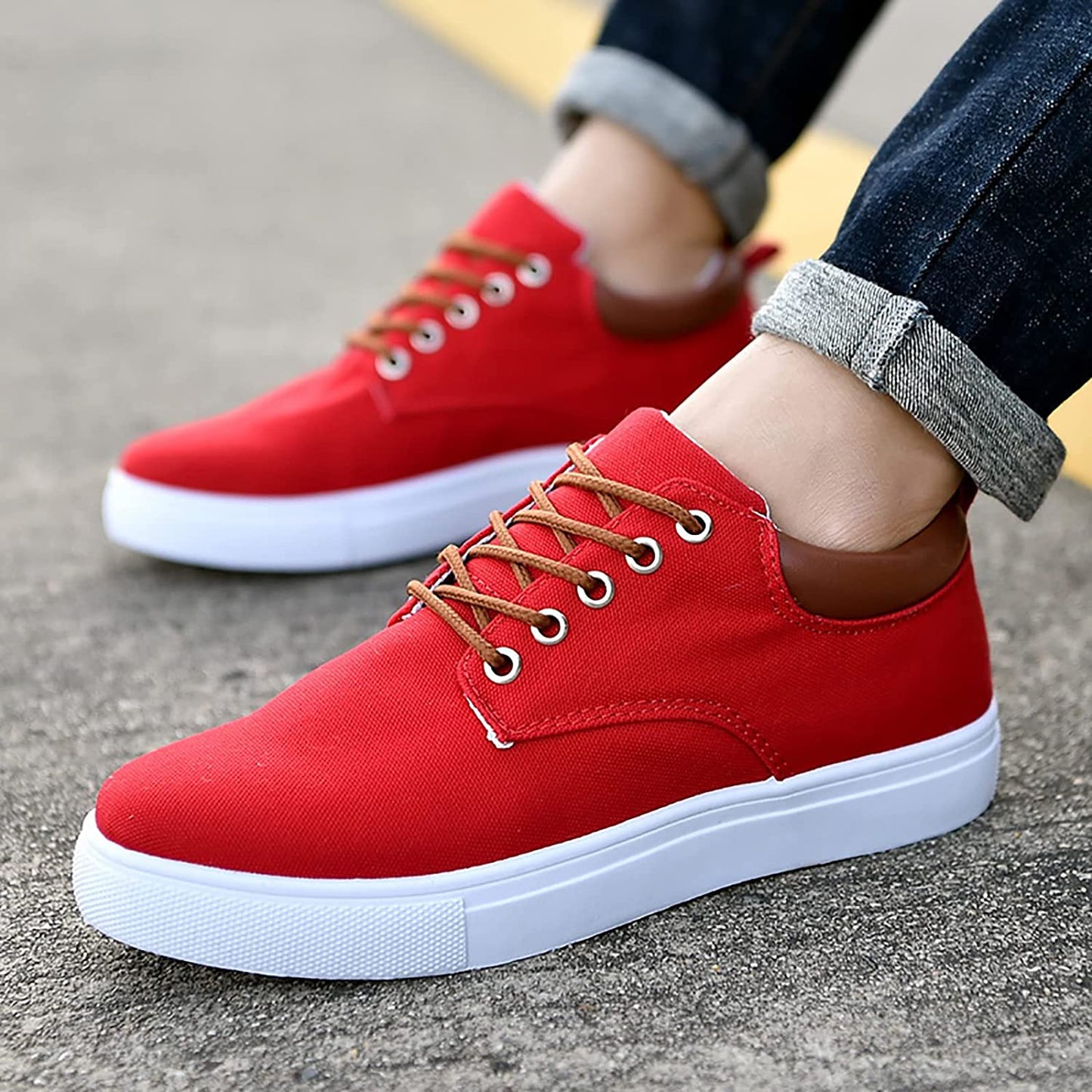 Max Men's White Sneakers for All Day Comfort and Sharp Style, Everyday Casual and Office Ready