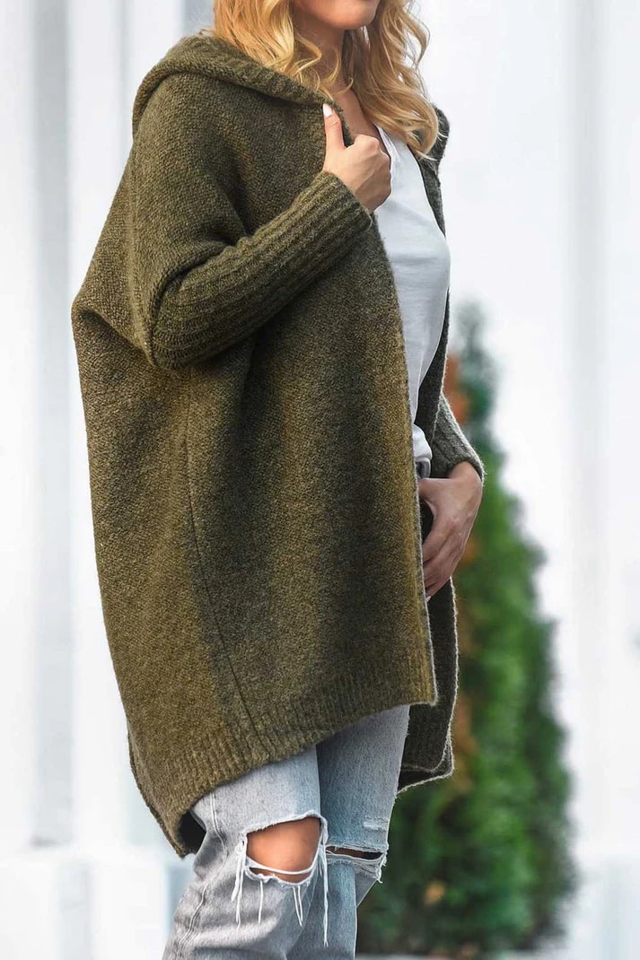 Oversized Knitted Hoodie Vest For Women Cozy Comfort And Casual Everyday Wear Essentials
