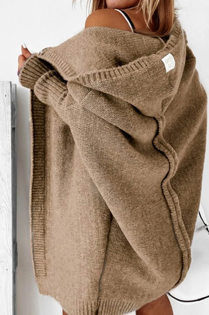 Oversized Knitted Hoodie Vest For Women Cozy Comfort And Casual Everyday Wear Essentials