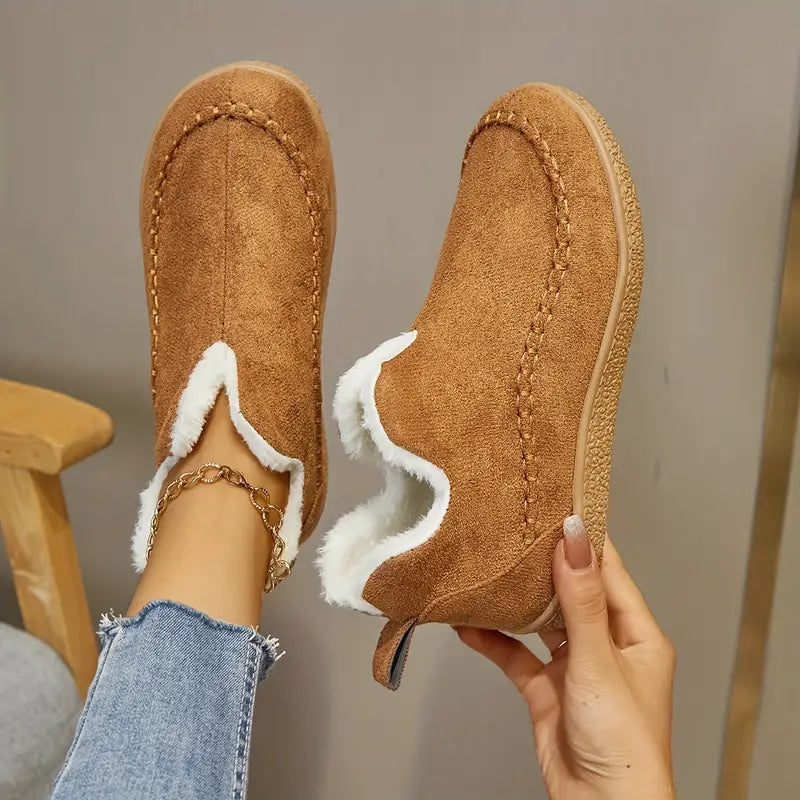 Round Toe Ankle Boots for Women – Stylish & Cozy Comfort
