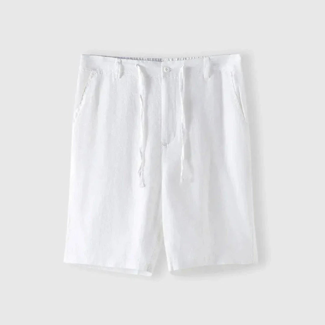 TrendAura Rovie Drawstring Linen Shorts For Men Lightweight Breathable Relaxed Fit Summer Casual Wear