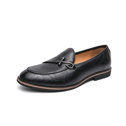 Royce Valor Slip On Faux Leather Loafers With Metal Bit Hardware For Men Premium Comfort