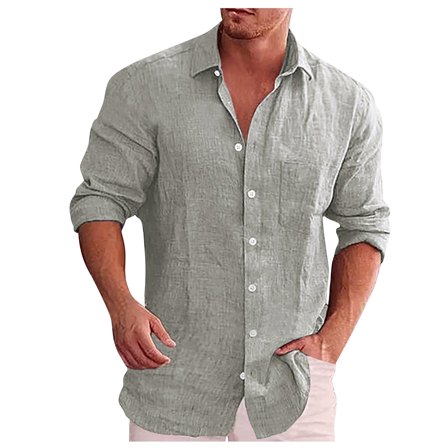 Lars Men's Linen Shirt Casual Fit With Spread Collar For Elegant Everyday Comfort