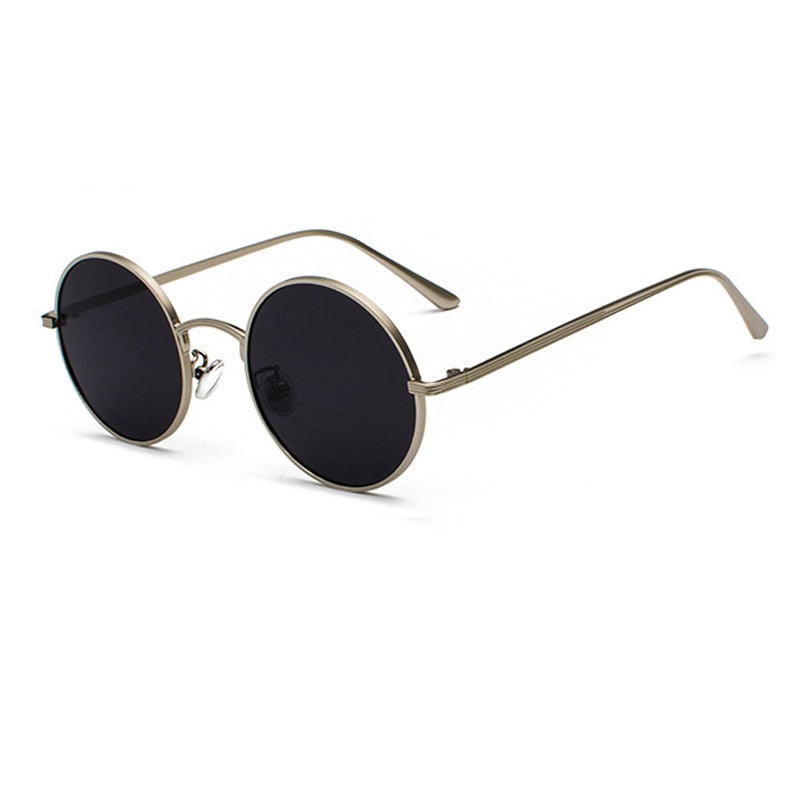 Round sunglasses for men with metal frame