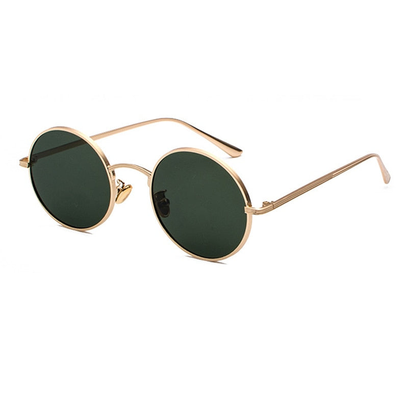 Round sunglasses for men with metal frame