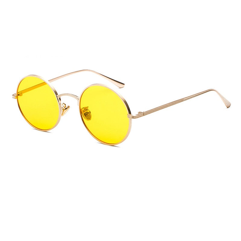 Round sunglasses for men with metal frame