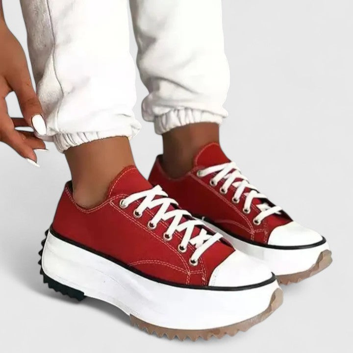 Kelly Canvas Sneakers For Women Lace Up Platform Shoes That Elevate Everyday Comfort