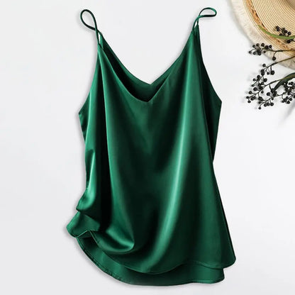 Adelheid | Sleeveless Silk Top for Women with Spaghetti Straps