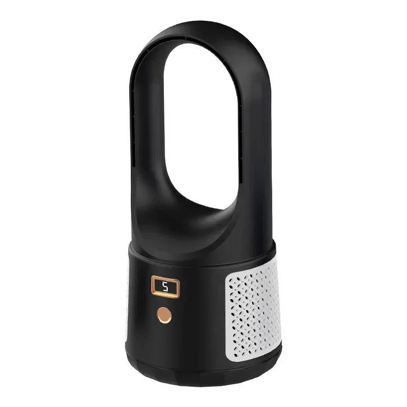 Bladeless Table Fan - Silent USB Fan with Battery for Bedroom & Office