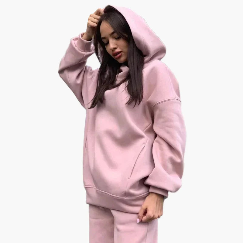 Women's Oversize Hoodie Jogging Suit Two-Piece Set Leisure Street Style