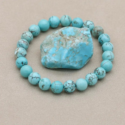 Women's Jewelry Bracelet with Turquoise Stones and Adjustable Closure - TrendAura