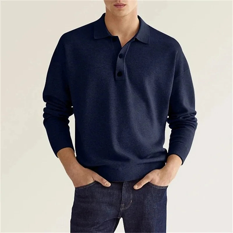 Grant Estate Wool Polo Shirt for Men by TrendAura Wool Cotton Blend Soft Breathable Classic Lapel Collar