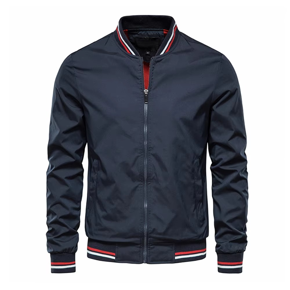 Mens Slim Fit Burgundy Bomber Jacket Lightweight Baseball Style For All Seasons TrendAura