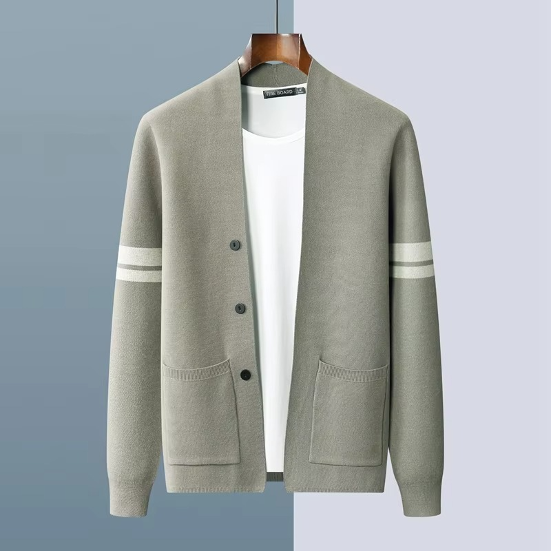 Men's Casual Wool Knit V Neck Cardigan Sweater for Fall and Winter Warm and Comfortable