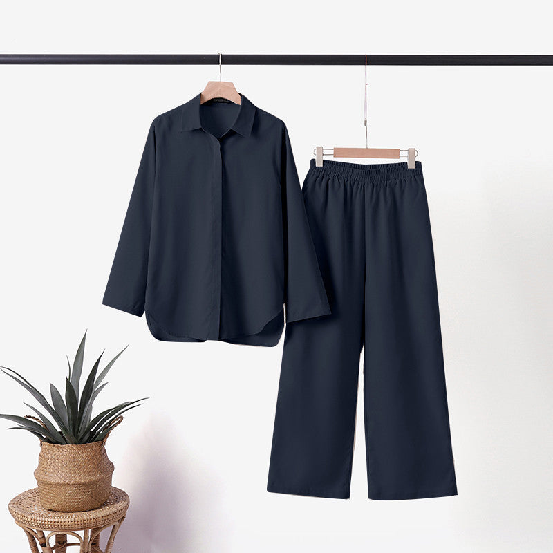 Mariah Set Womens Summer Two Piece Outfit Breathable Top High Waisted Loose Pants
