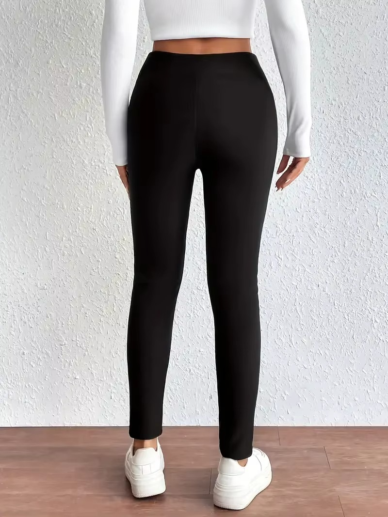 Women's Winter Warm Plush Leggings, Thermal Stretchy Casual Leggings For Cold Weather