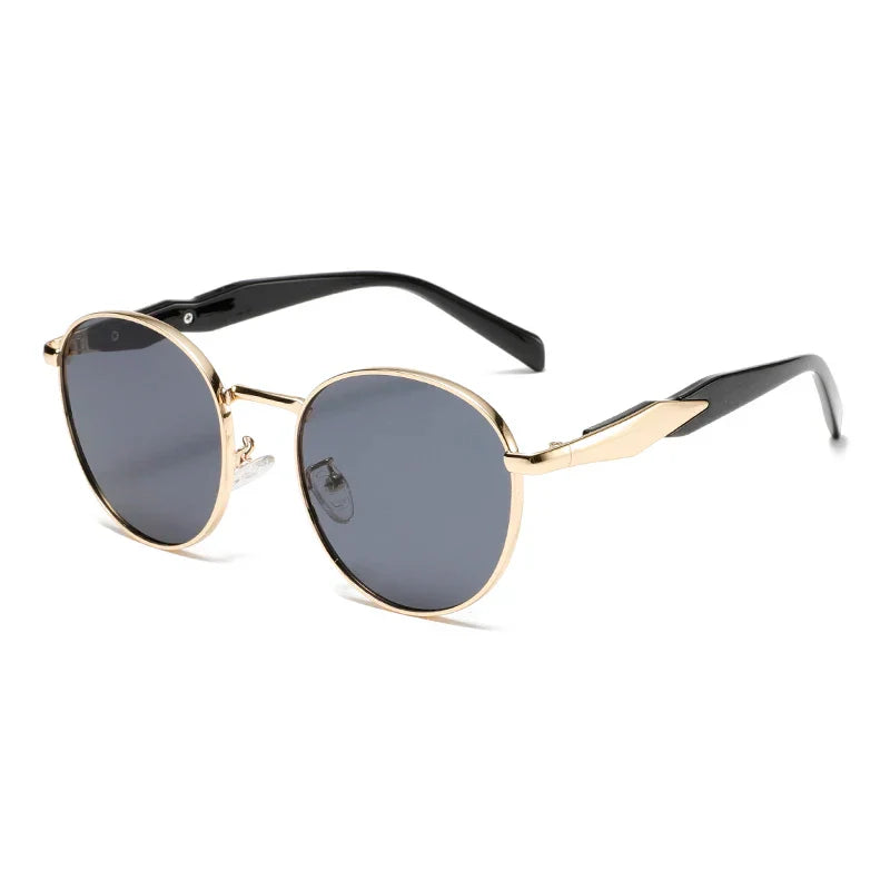 TrendAura Darven Retro Metal Round Sunglasses UV400 Lenses Adjustable Nose Pads Unisex Fashion Accessory