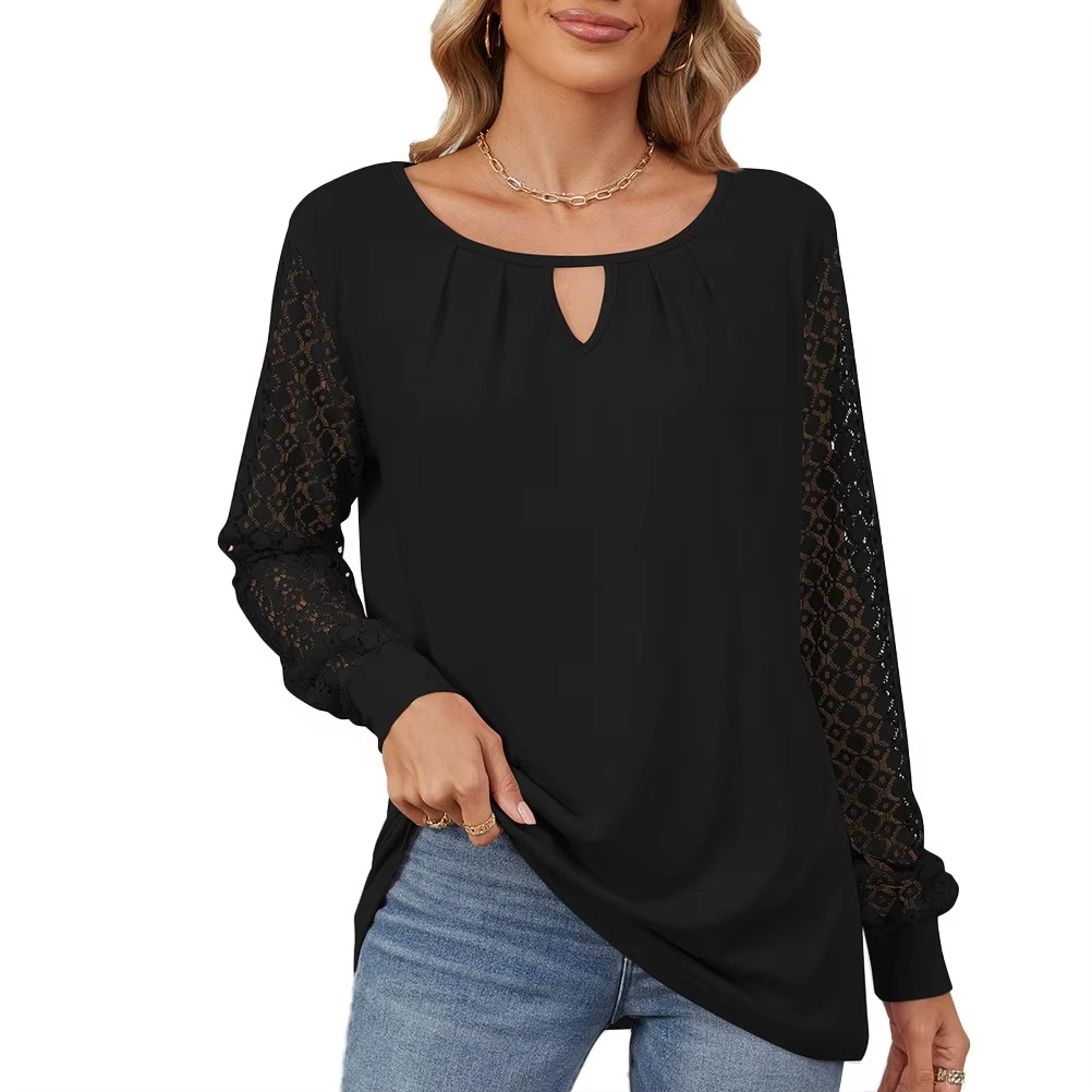Carlotta | Fashionable long-sleeve top for women with lace details