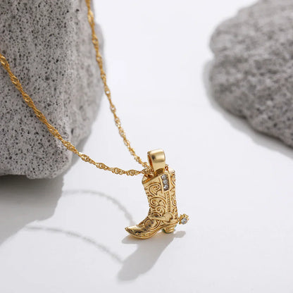 Dainty Cowboy Boot Necklace