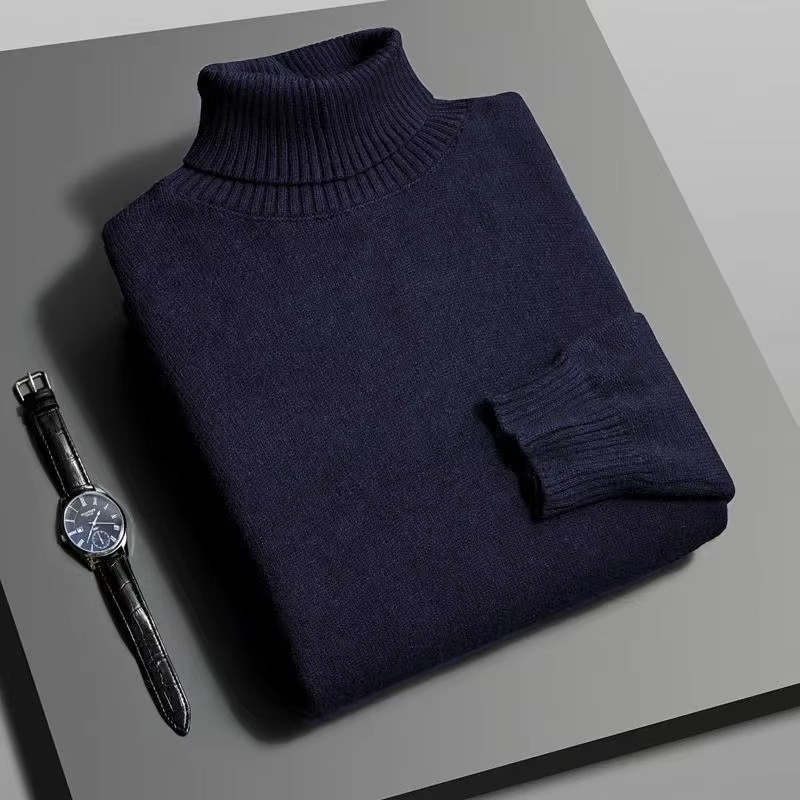 Men's Premium Knitted Turtleneck Sweater Slim Fit Long Sleeve Pullover For Everyday Warmth And Modern Style