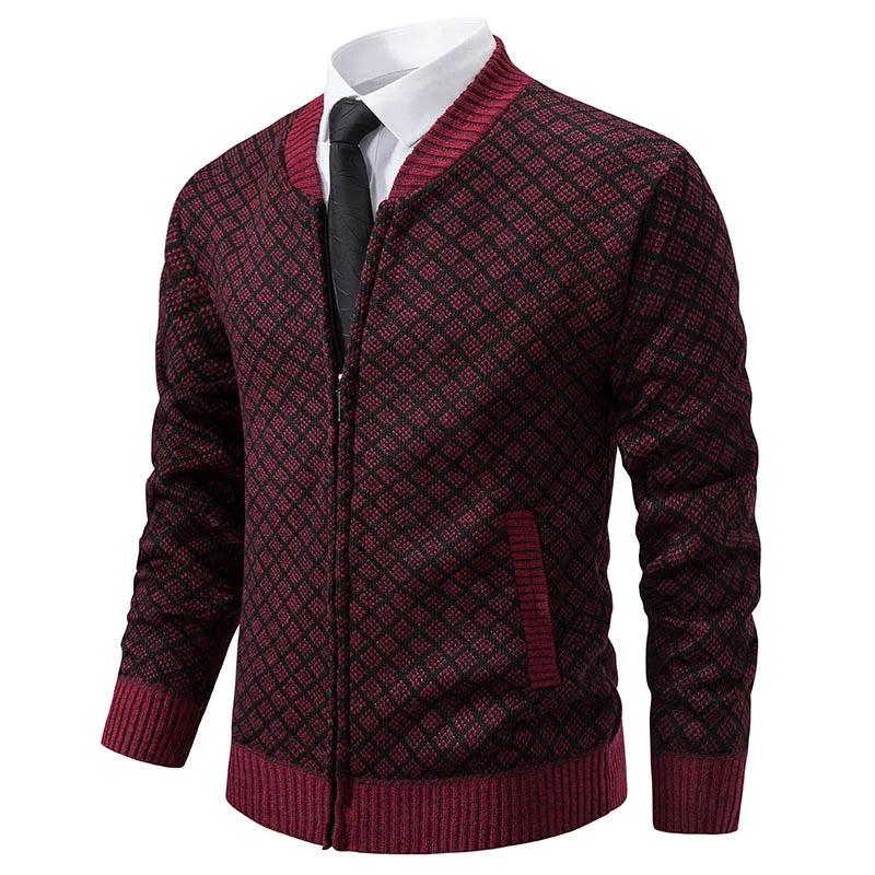 TrendAura Renford Professional Cardigan Jacket For Men With Tailored Fit And Full Zip