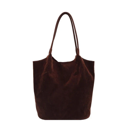 TrendAura Judy Suede Tote Bag Spacious Everyday Carryall With Soft Textured Finish