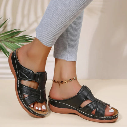 Lace Up Sandals With Velcro Straps For Women Comfort