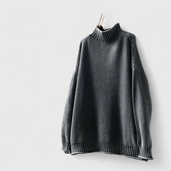 Women's Knit Sweater with Relaxed Fit and Soft Texture