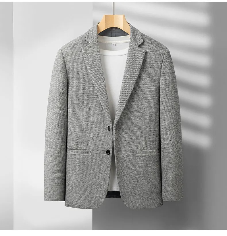 TrendAura Mens Wool Blend Tailored Suit Jacket For Business And Formal Occasions