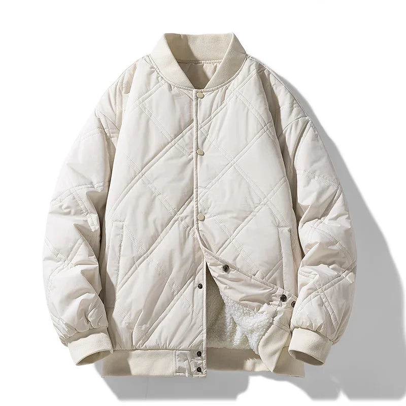 TrendAura Arlo Fleece Lined Jacket For Men Winter Warm Quilted Cotton Padded Outerwear Style
