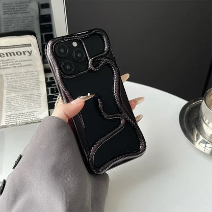 TrendAura Orion Snake Plated iPhone Case With Hollow Design Electroplated Finish TPU Protection For Heat Dissipation