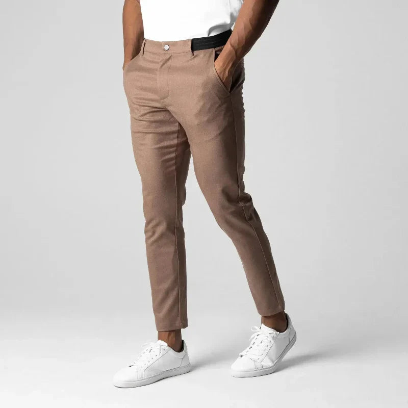 Brannor Cotton Tapered Pants For Men Breathable Stretch Cotton Flat Front Comfort All Season TrendAura