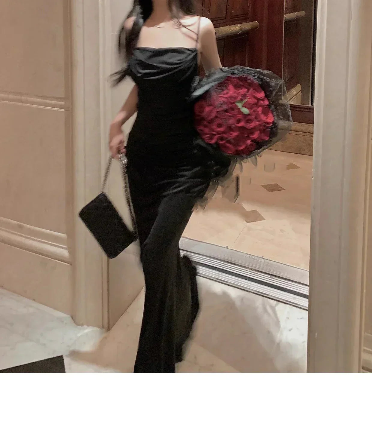 Monika Elegant Summer Dress For Women With Pleasant Stretch Slim Silhouette And Slit Neckline
