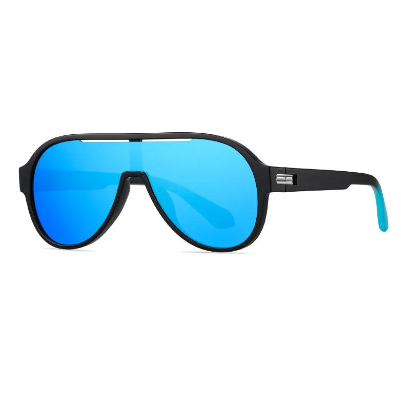 Maverik Jetliner Polarized Mirror Sunglasses Blue TR90 Frame For Men Road Tuned Lens Curve UV Protection