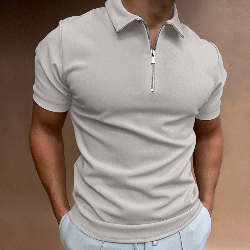 Max Zipper Polo Shirt For Men Ultra Comfortable Modern Style For Office And Casual Wear