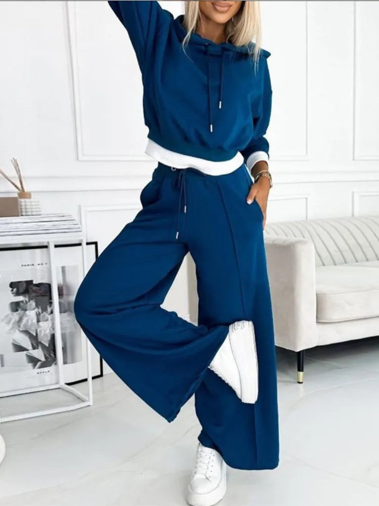 Women’s Casual Tracksuit Set | Hooded Top and Drawstring Trousers