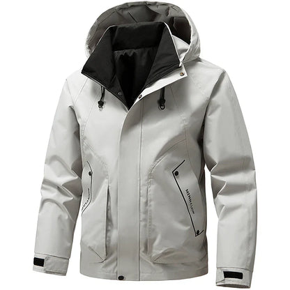 Men's Hooded Ski Jacket With Front Zipper For Cold Weather Outdoor Winter Sports Reliable Warmth