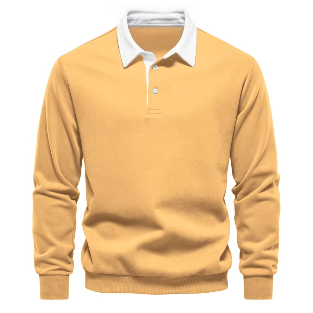 Autumn Polo Neck Cotton Sweatshirt For Men Versatile Casual And Social Wear Soft Comfort For Work And Weekend