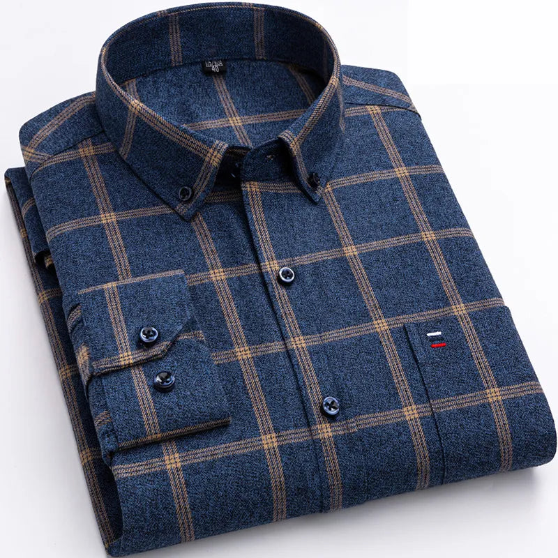 Jeffrey Mens Checkered Button Down Shirt By TrendAura Classic Style With Modern Comfort For Casual Or Semi Formal Wear