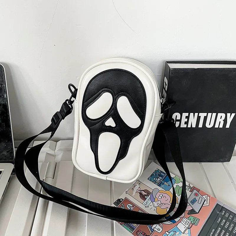 TrendAura Scream Leather Crossbody Bag - Iconic Style With Smooth Leather, Adjustable Strap, Secure Zip Closure