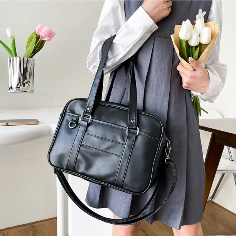 TrendAura Rebecca Shoulder Bag - Durable PU Leather With Star Studs, Dual Handles, Everyday Versatility