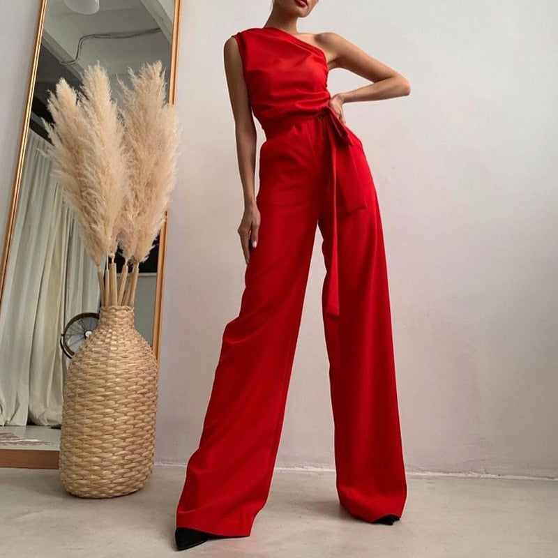 Judy One Shoulder Jumpsuit For Women All Day Comfort Versatile Chic Must Have For Office And Evening